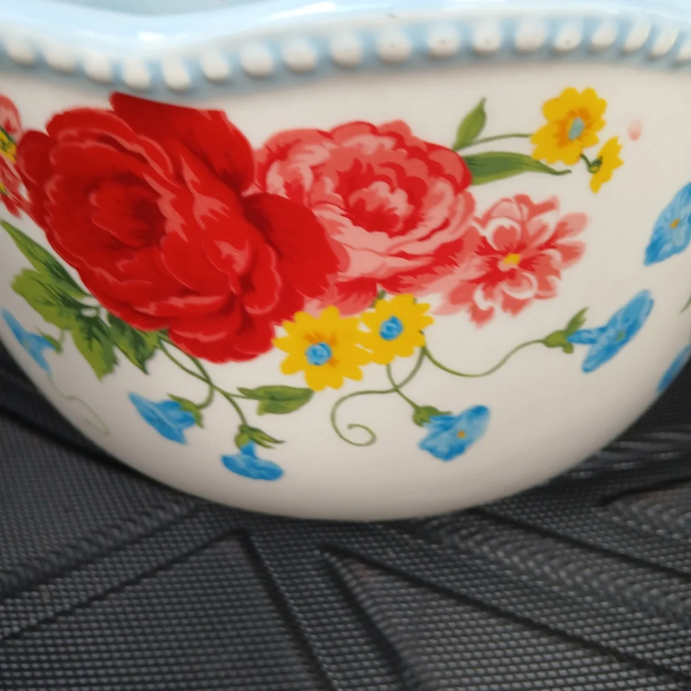 The Pioneer Woman Floral Yellow and Blue Ceramic Bowl - Picture 3 of 6